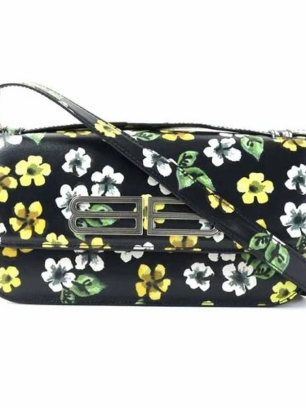 Auth BALENCIAGA Gossip Shoulder Bag Black/Multicolor Leather/Silvetone - 90273k